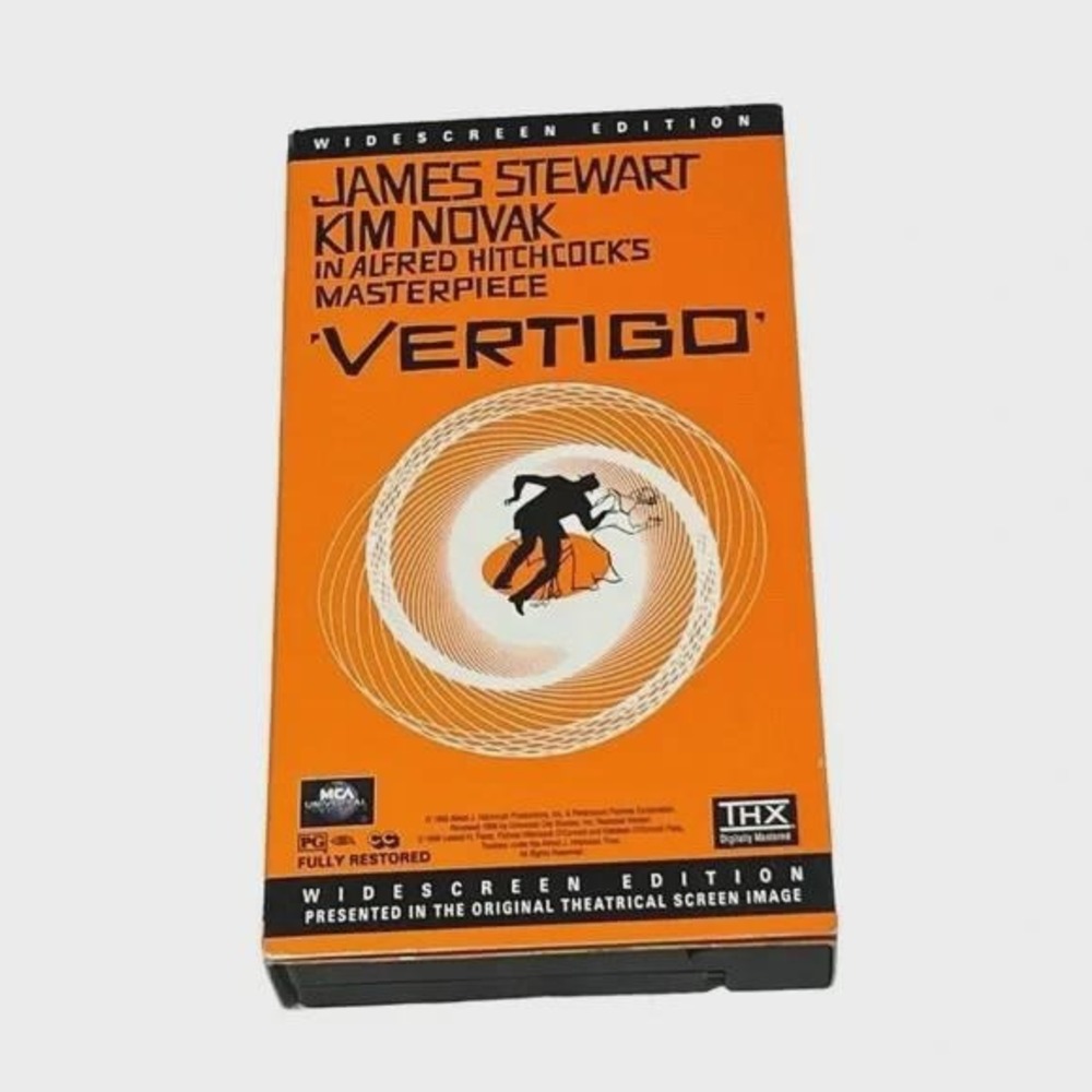 Vertigo Alfred Hitchcock VHS James Stewart Kim Novak Wide Screen Edition